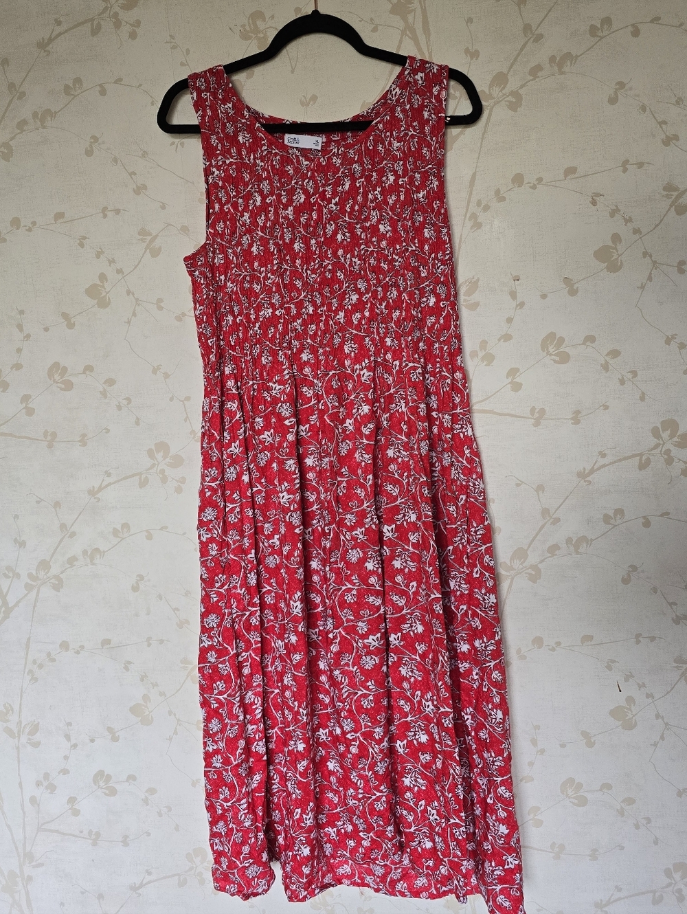 croft & barrow Red Floral Sleeveless Midi Dress